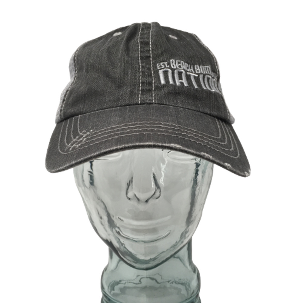 Beach Bum Nation Baseball Cap Est 2000 Gray Mesh Back OSFM Strap Back Hat